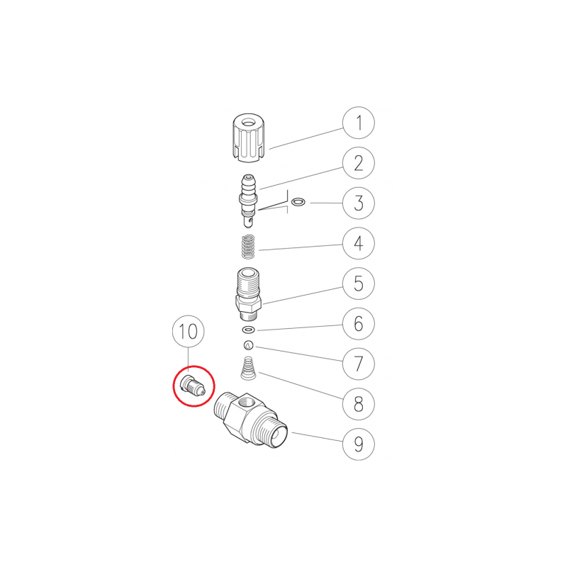 Nozzle, M8x1 - 1,5 mm Sst. (Dysza redukująca do inżektora 21.0119.21)