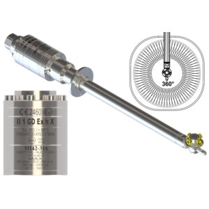 MI42-316- Głowica silnikiem idrocinetico - Ø62,5 mm - czyszczenie zbiorników - NSF-FDA zgodny-- Atex 2460 – 25.3650.40