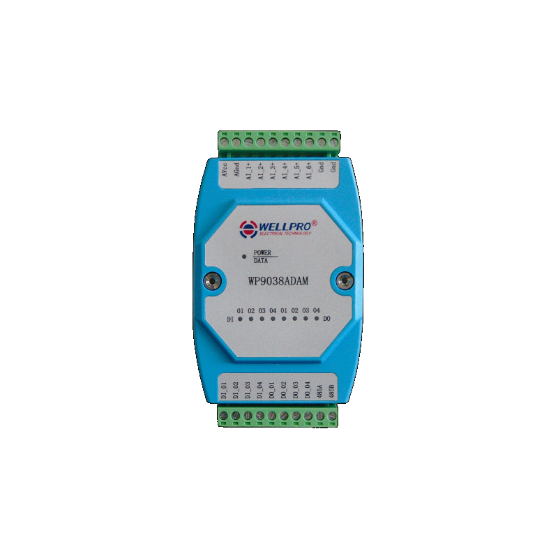 Moduł wejść analogowych RS485 Modbus Wellpro WP3082ADAM (8× 0-20 mA)