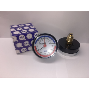 THERMO-MANOMETER poziomy fi80 1/2 0-6bar 120C Mei